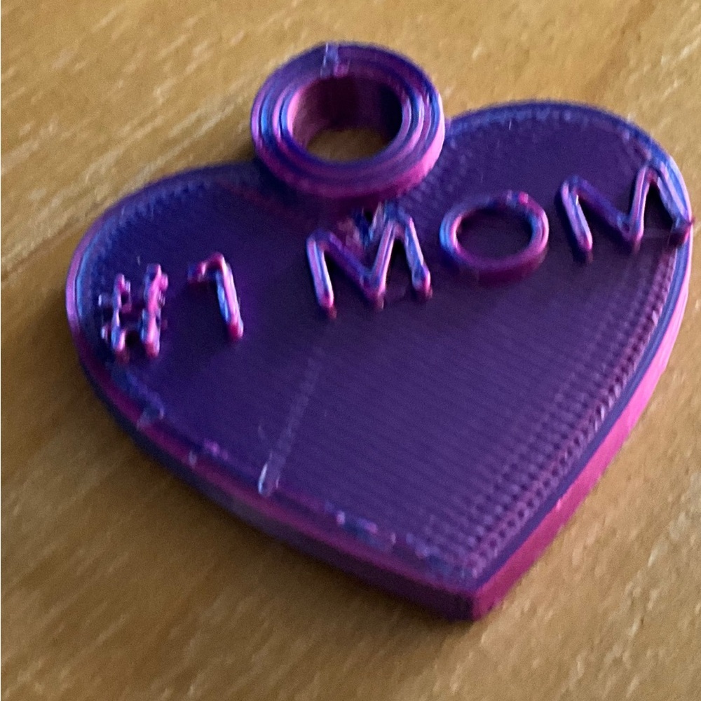 Purple Heart-Shaped #1 MOM in support of Alzheimer’s & Dementia.